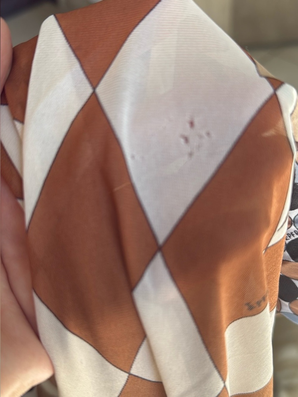 Sleeveless Geometric Print V-Neck Dress in Brown and White Emilio Pucci vintage - Picture 3 of 4
